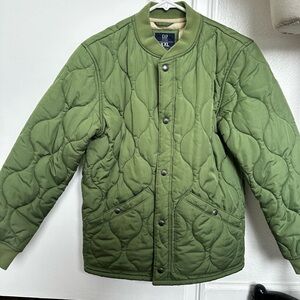 GAP Kids Olive Quilted Puffer Jacket